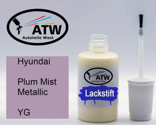 Hyundai, Plum Mist Metallic, YG: 20ml Lackstift, von ATW Autoteile West.